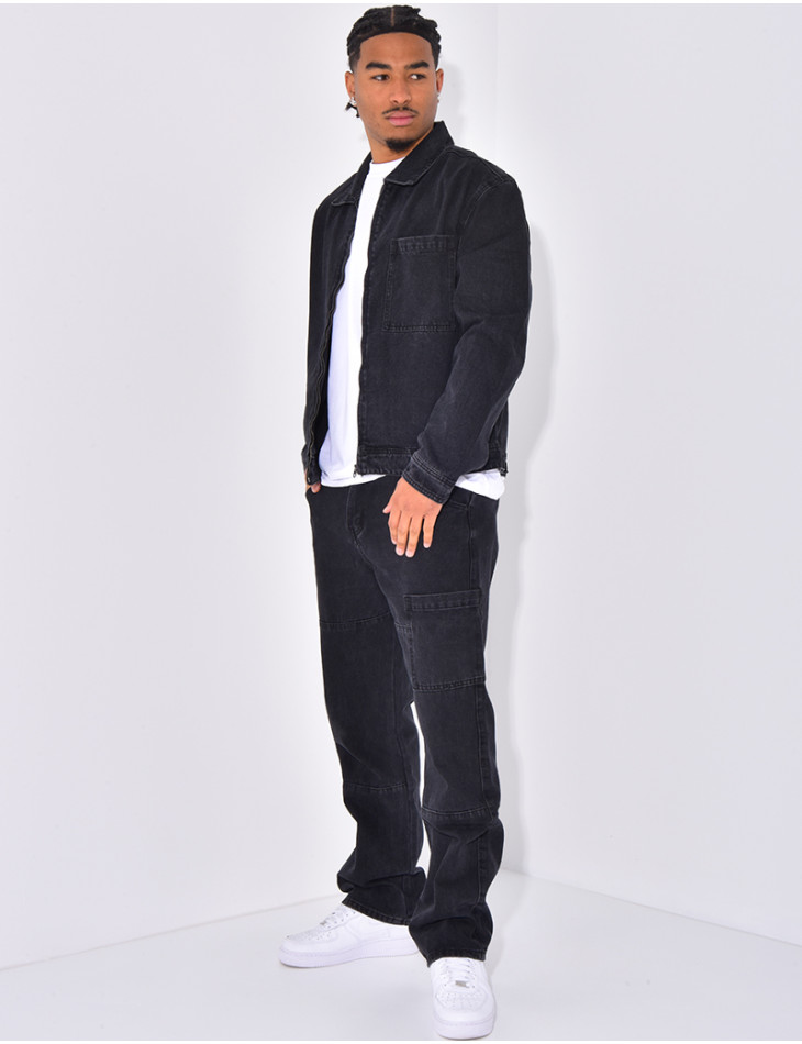 Ensemble pantalon et veste en jeans