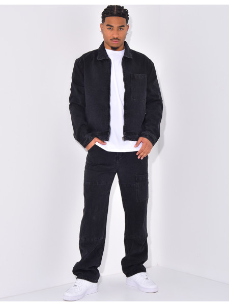 Ensemble pantalon et veste en jeans