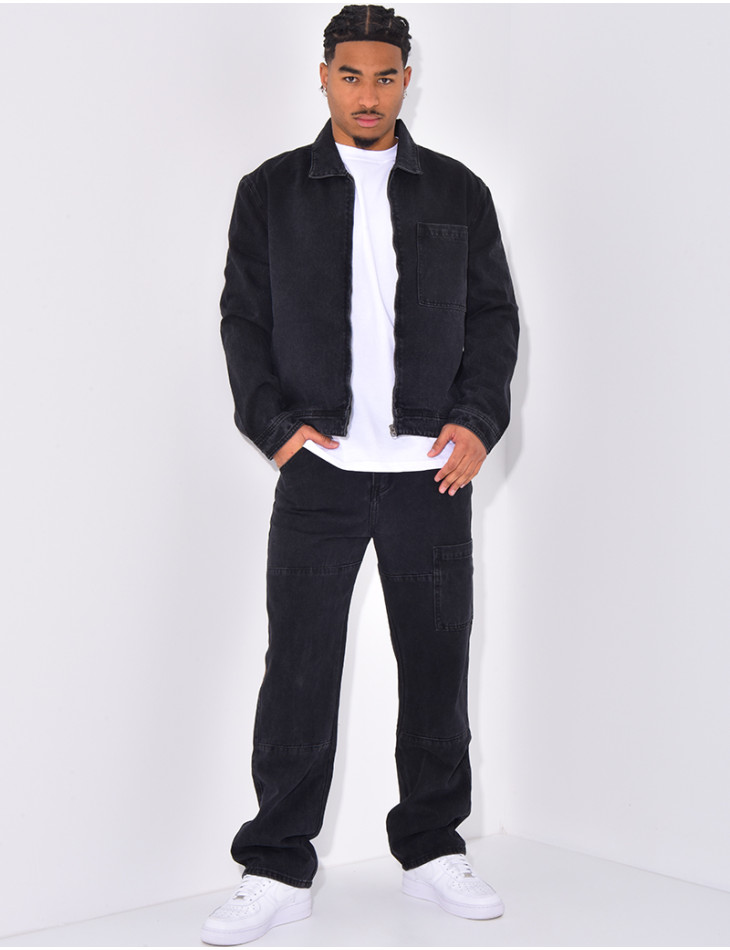 Ensemble pantalon et veste en jeans