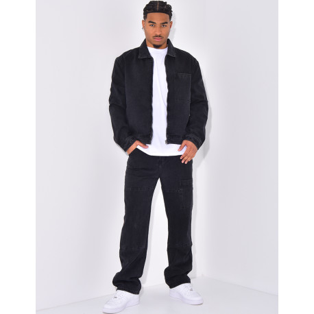 Ensemble pantalon et veste en jeans