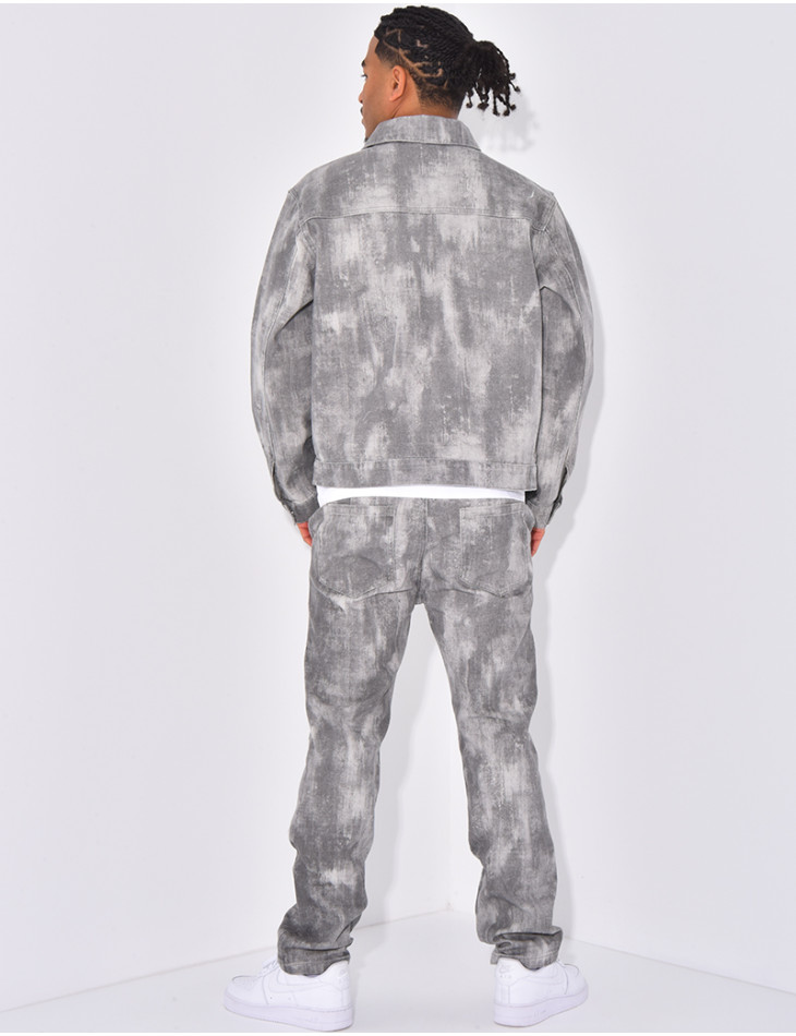 Ensemble pantalon et veste en jeans