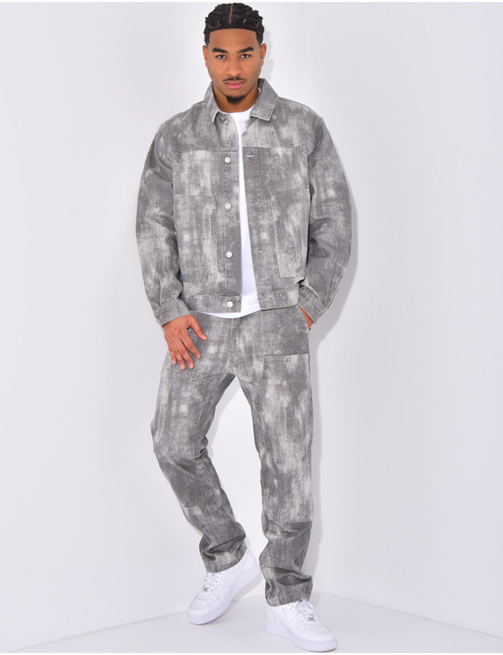 Ensemble pantalon et veste en jeans