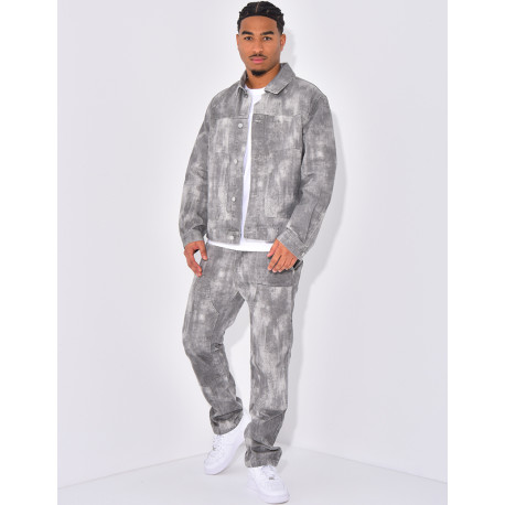 Ensemble pantalon et veste en jeans