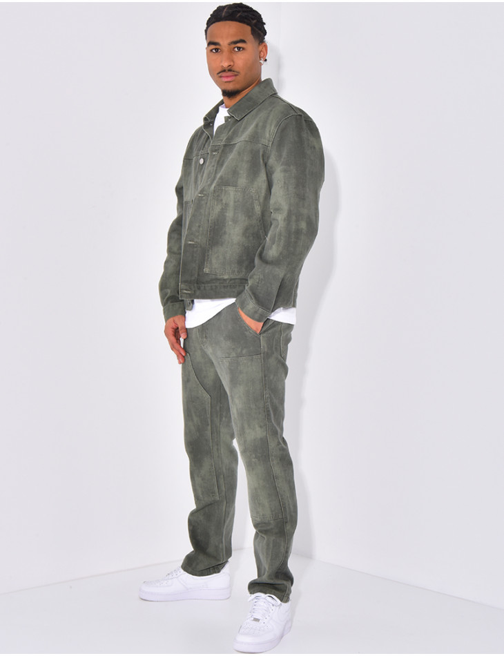 Ensemble pantalon et veste en jeans