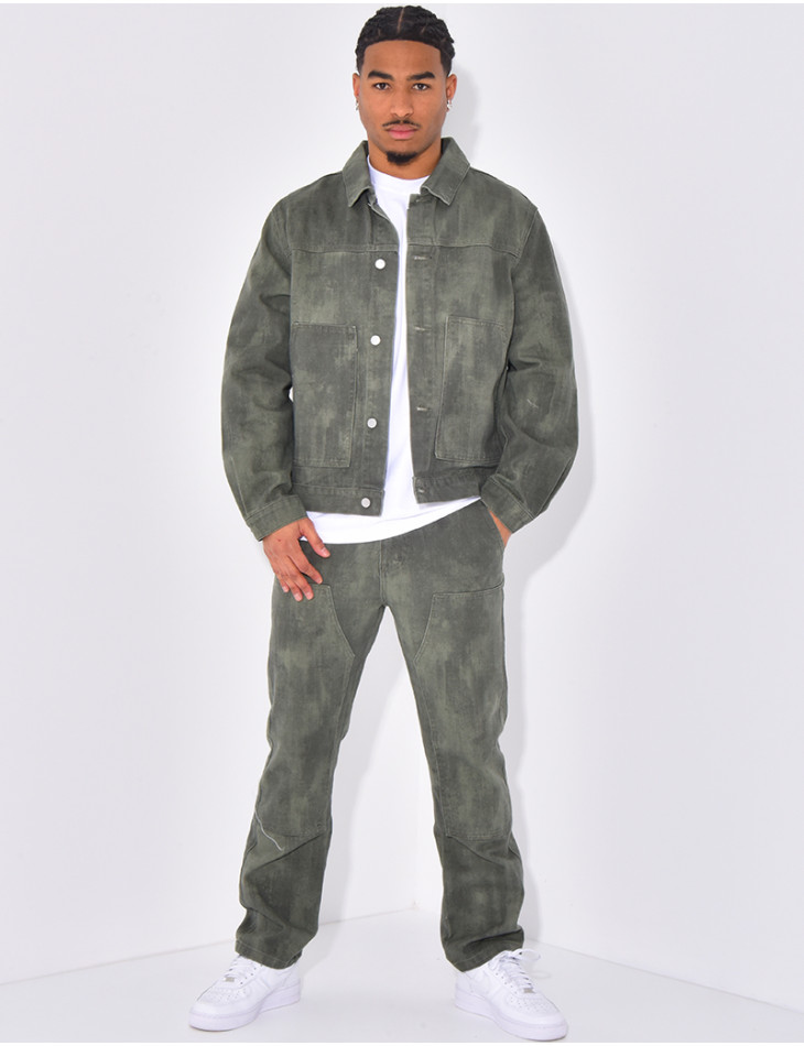 Ensemble pantalon et veste en jeans
