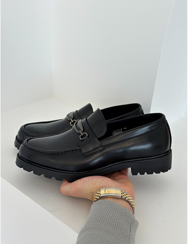 Mocassins en cuir avec...