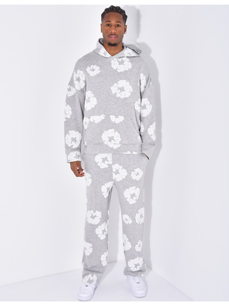Floral set pants and hoodie
