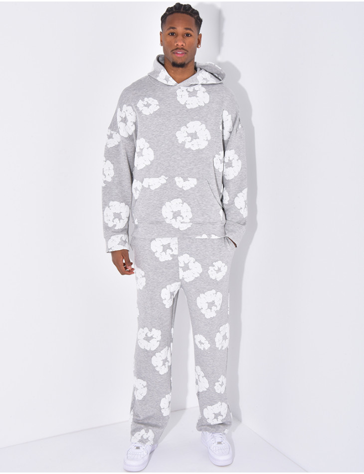 Floral set pants and hoodie