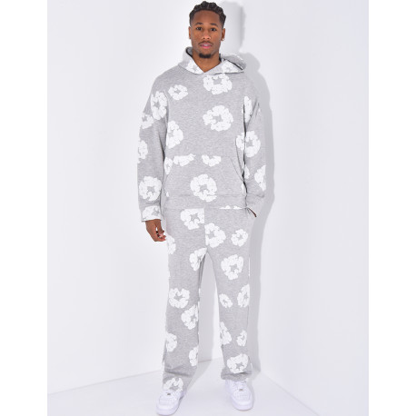 Floral set pants and hoodie