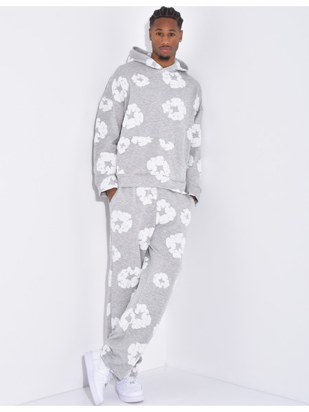 Floral set pants and hoodie