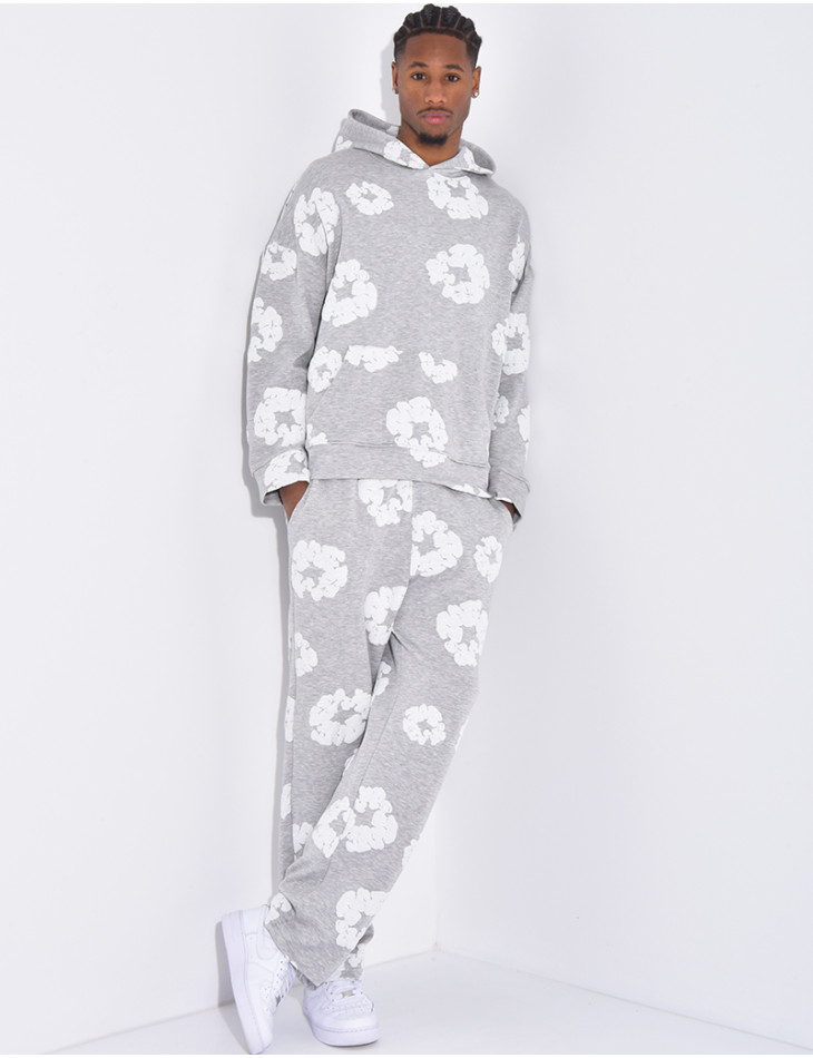 Floral set pants and hoodie
