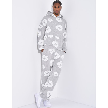 Floral set pants and hoodie