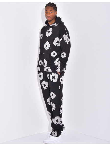 Floral set pants and hoodie