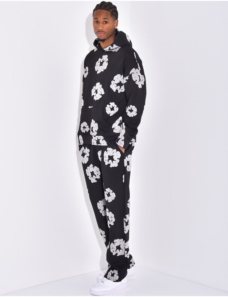 Floral set pants and hoodie