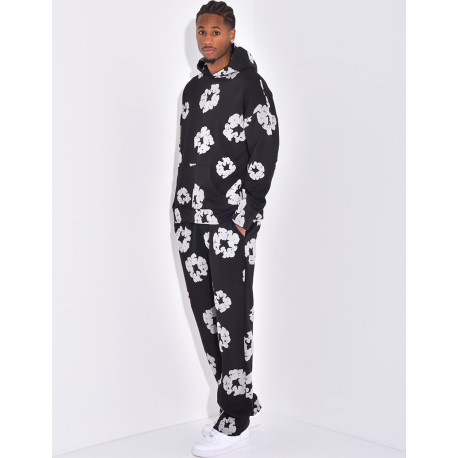 Floral set pants and hoodie