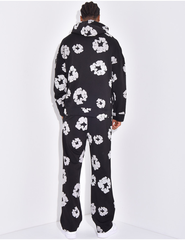 Floral set pants and hoodie