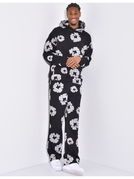 Floral set pants and hoodie