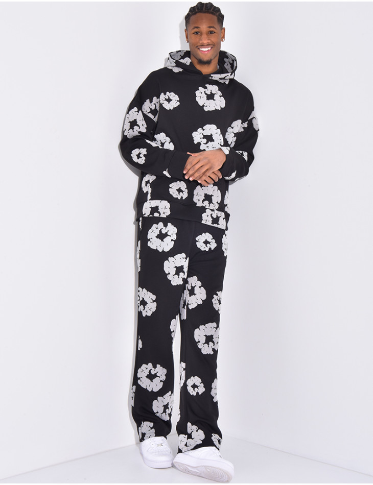 Floral set pants and hoodie