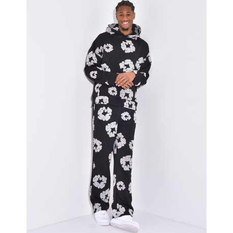 Floral set pants and hoodie