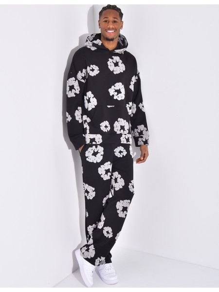 Floral set pants and hoodie