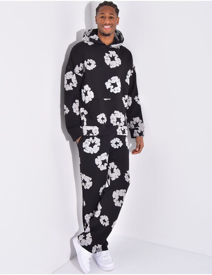 Floral set pants and hoodie