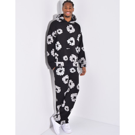 Floral set pants and hoodie