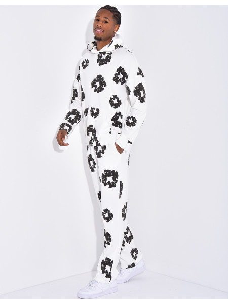 Floral set pants and hoodie