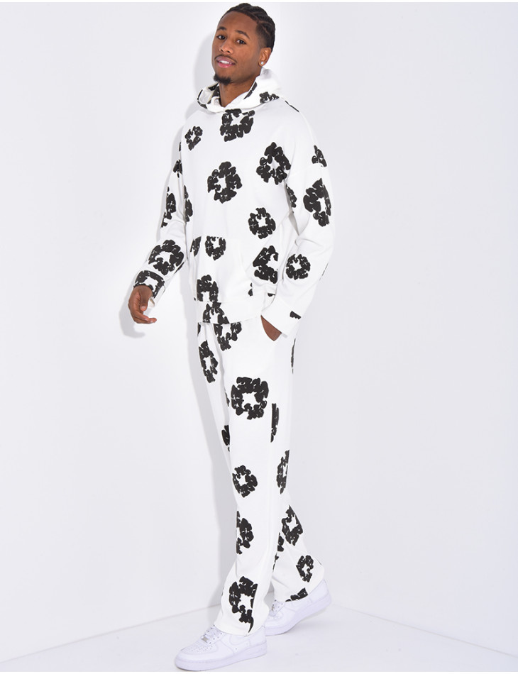 Floral set pants and hoodie