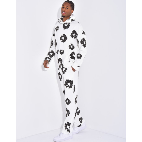Floral set pants and hoodie