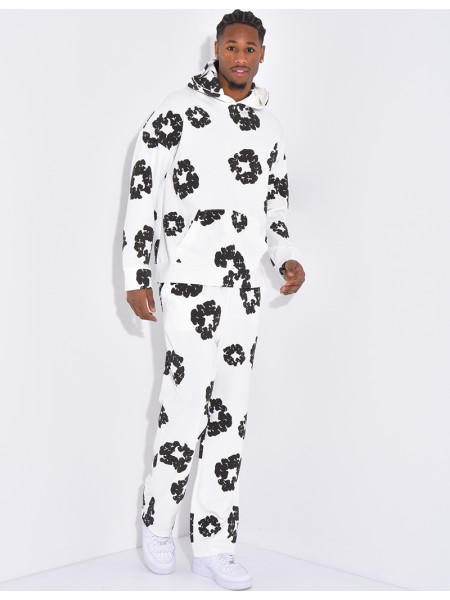 Floral set pants and hoodie