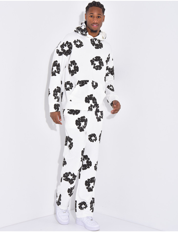Floral set pants and hoodie
