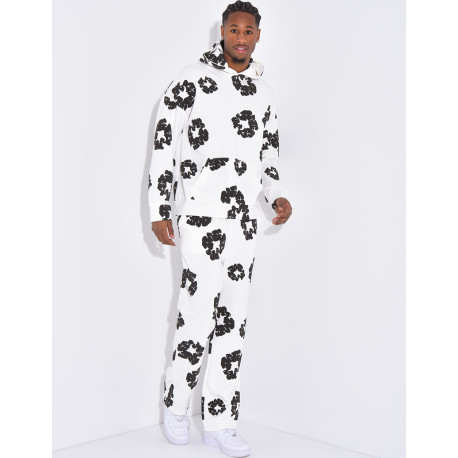 Floral set pants and hoodie
