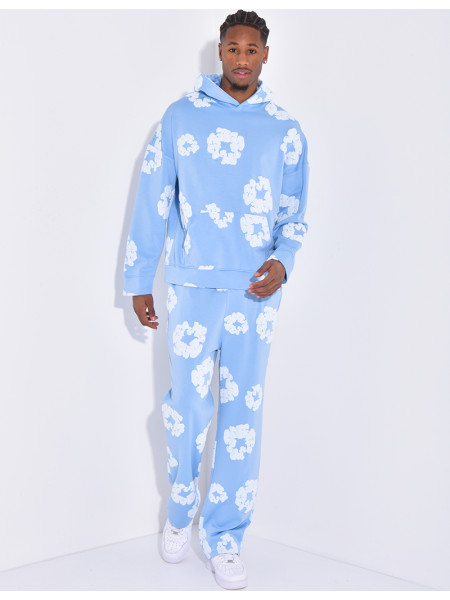 Ensemble à fleurs pantalon et sweat à capuche