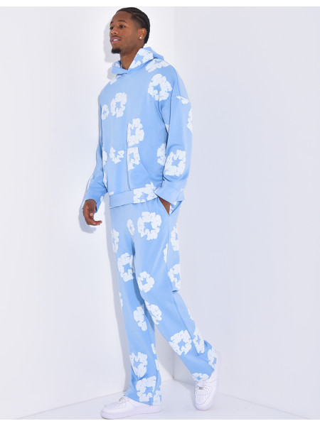 Ensemble à fleurs pantalon et sweat à capuche