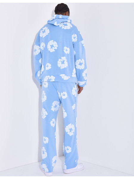 Ensemble à fleurs pantalon et sweat à capuche
