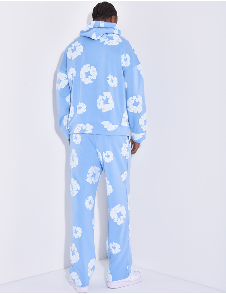 Ensemble à fleurs pantalon et sweat à capuche