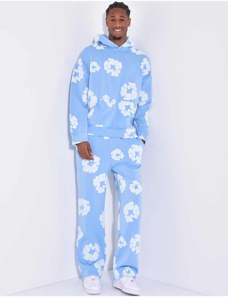 Floral set pants and hoodie