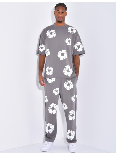 Floral set pants and hoodie