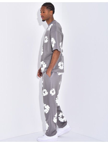 Floral set pants and hoodie