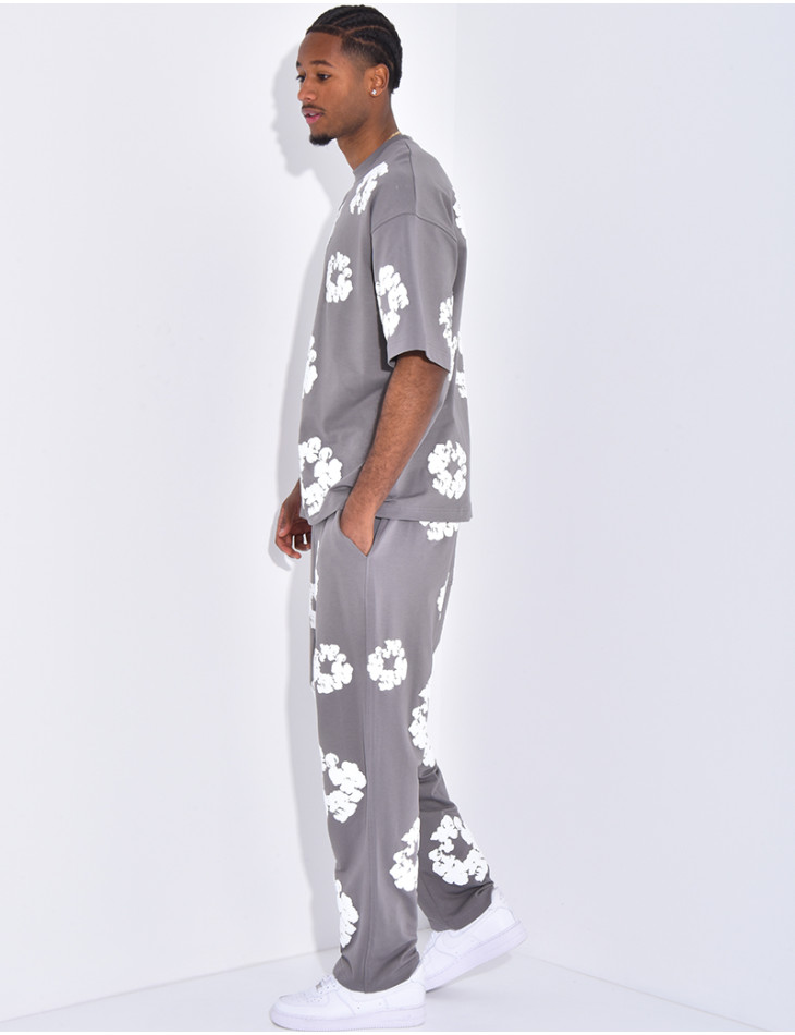 Floral set pants and hoodie