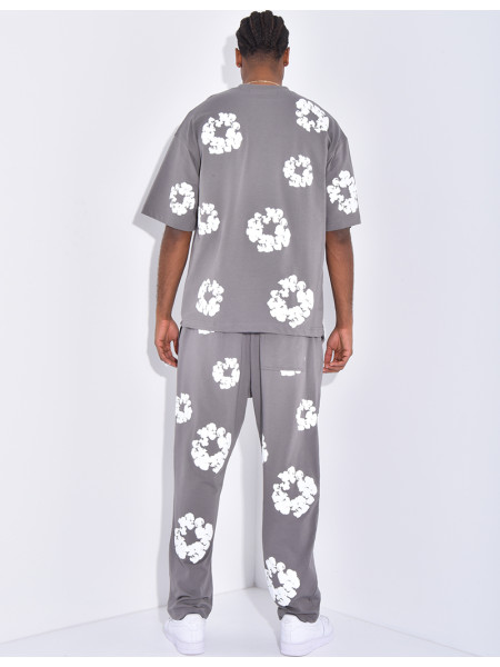 Floral set pants and hoodie