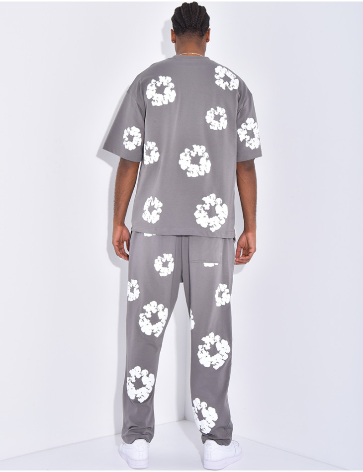 Floral set pants and hoodie