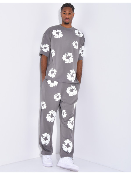 Floral set pants and hoodie