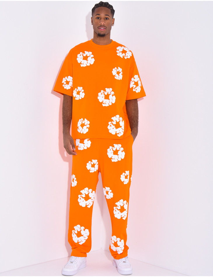 Ensemble pantalon et t-shirt à fleurs