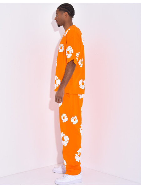 Ensemble pantalon et t-shirt à fleurs