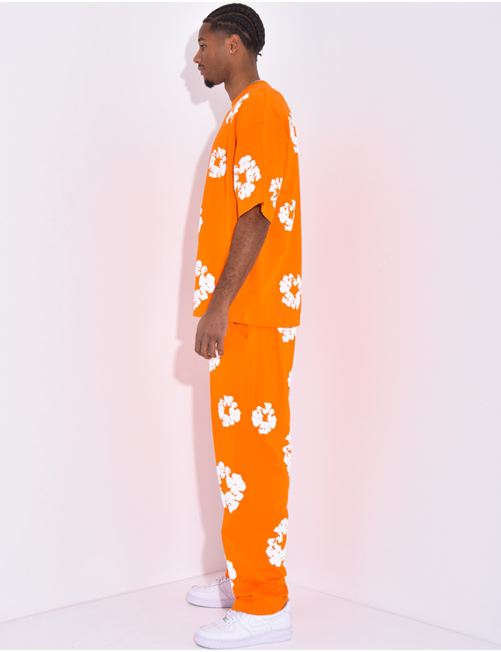Ensemble pantalon et t-shirt à fleurs