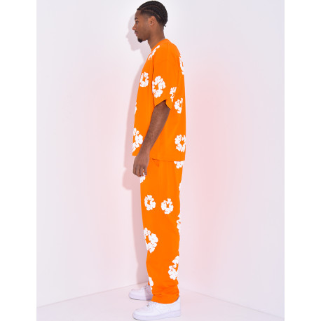 Ensemble pantalon et t-shirt à fleurs