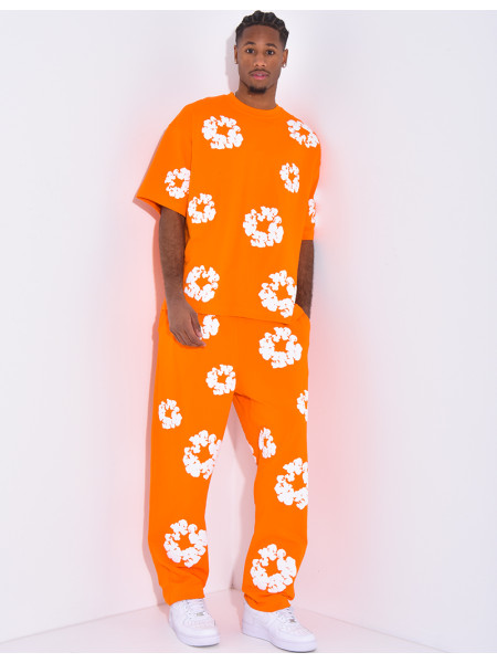 Ensemble pantalon et t-shirt à fleurs