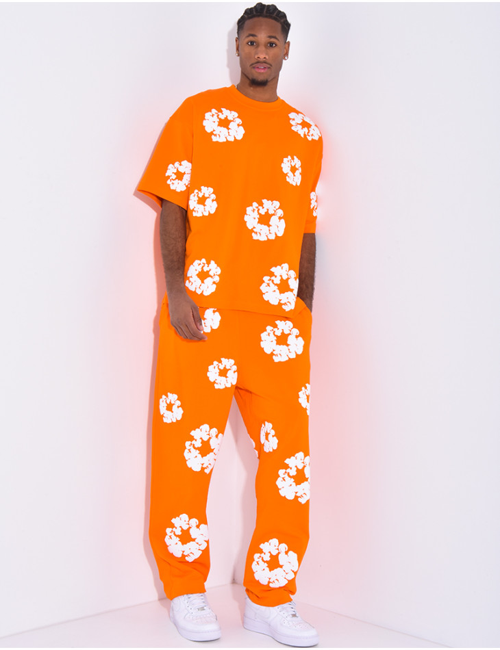 Ensemble pantalon et t-shirt à fleurs