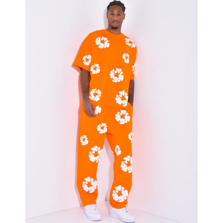 Ensemble pantalon et t-shirt à fleurs